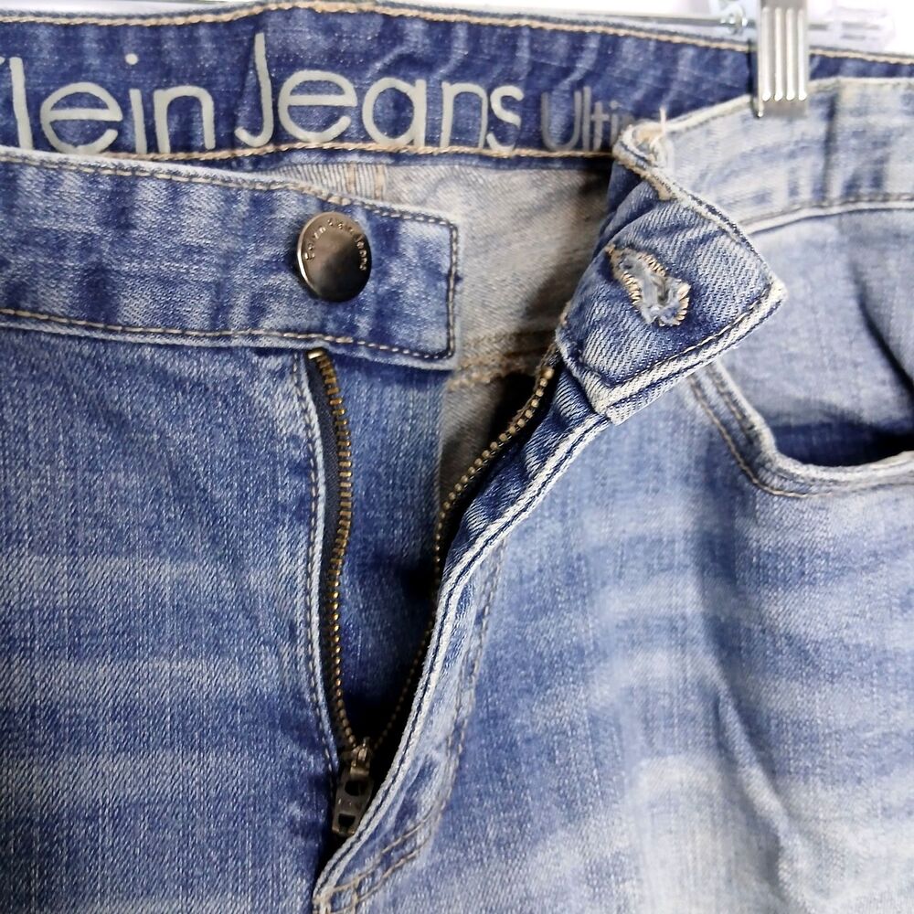 Calvin Klein Ultimate Skinny Denim Capris Jeans Cropped Pants Zip Womens 32 / 14 - Picture 4 of 9